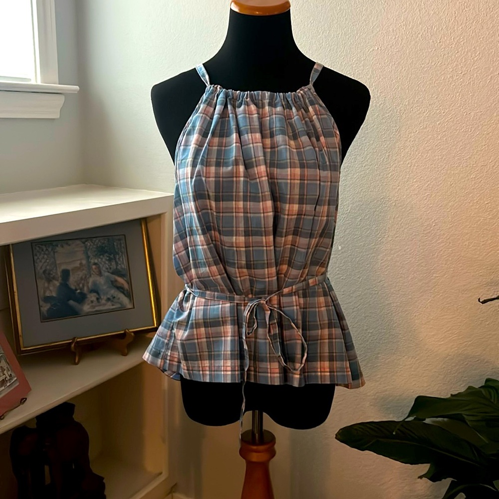 NWT River & Thread pastel plaid tank size L